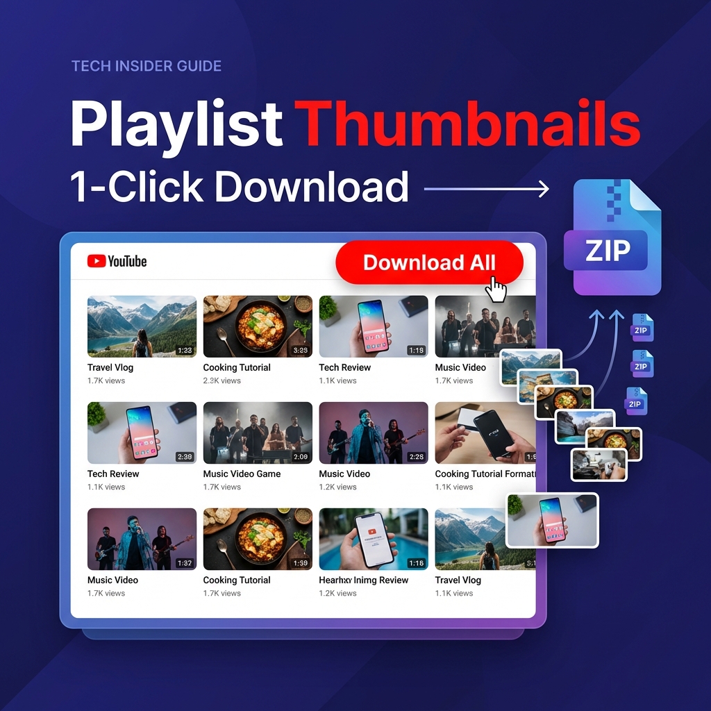 Download YouTube Playlist Thumbnails in 1 Click